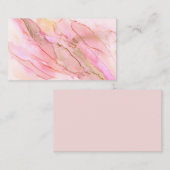 インクの雲にピンク色の金ゴールド エンクロージャーカード (正面/裏面)