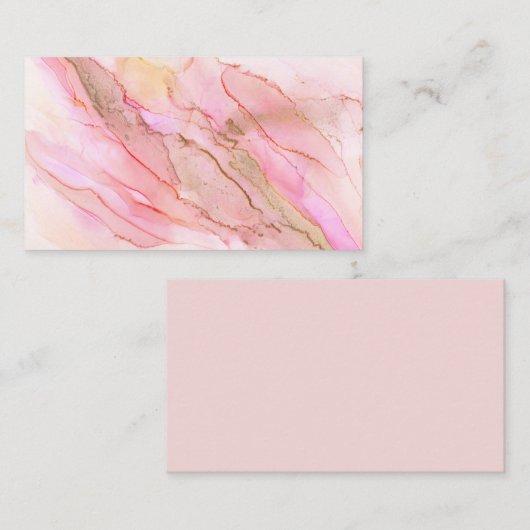 インクの雲にピンク色の金ゴールド エンクロージャーカード (正面/裏面)