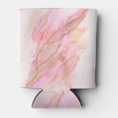 インクの雲にピンク色の金ゴールド 缶クーラー (正面)