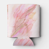 インクの雲にピンク色の金ゴールド 缶クーラー (裏面)