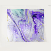 インクの飛沫 紫大理石 フォトブース 背景 タペストリー (正面(横))