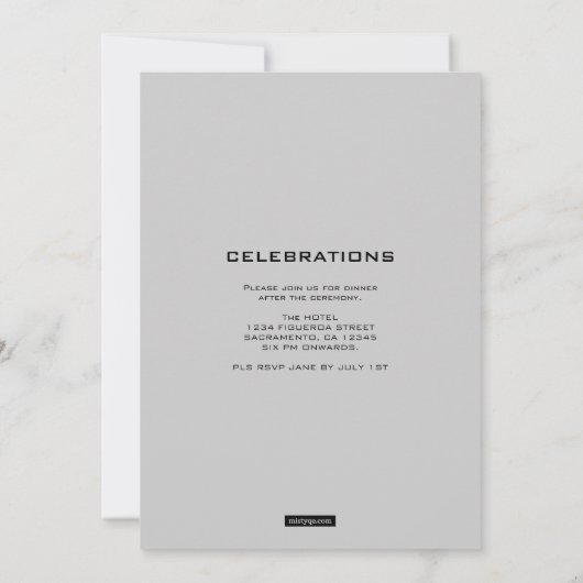 インクはかりで測の卒業法招待状 招待状 (裏面)