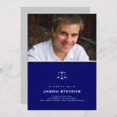 インクはかりで測の卒業法招待状 招待状 (正面/裏面)