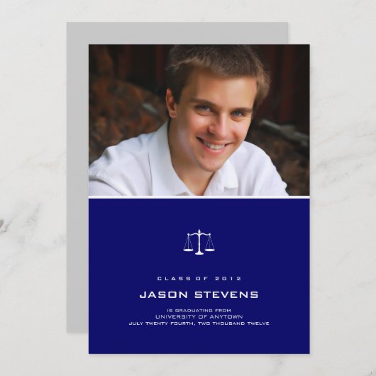 インクはかりで測の卒業法招待状 招待状 (正面/裏面)