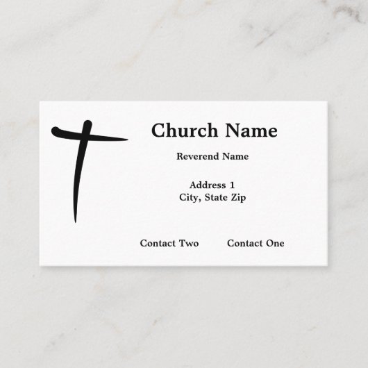 インクをしみ込ませられたキリスト教の十字の名刺 名刺 (正面)