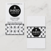 インクをしみ込ませられたスカルのスタンプカード ロイヤリティカード (正面/裏面)