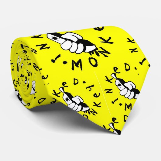 インクをしみ込ませられた猿の首のタイ ネクタイ (ロール)