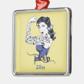 インクアップガールとタトゥーデザイン メタルオーナメント (左)
