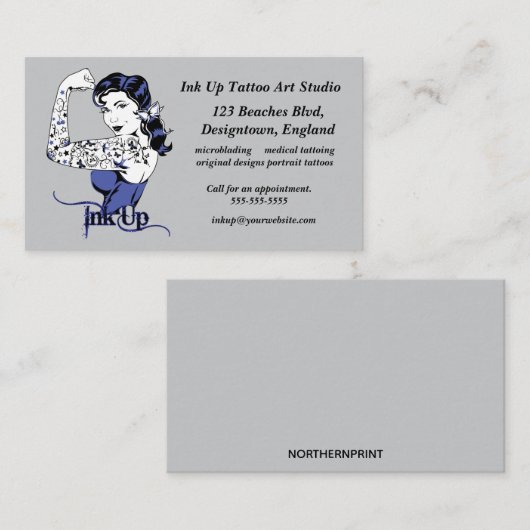 インクアップタトゥーアートスタジオ 名刺 (正面/裏面)