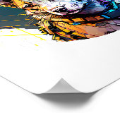 インクアートスタイルドッグポートレート ポスター (角)