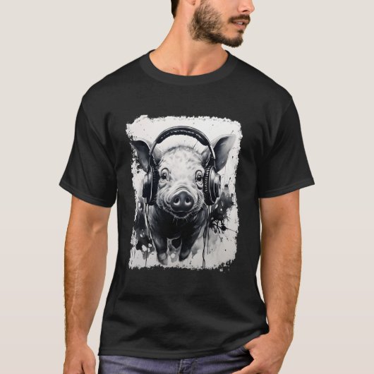 インクアートスプラッシュアニマルピグ Tシャツ (正面)