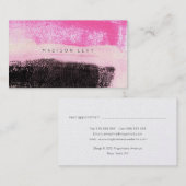 インクアートモダンホッ鮮やかトピンクブラックアポイントメント 予約カード (正面/裏面)