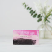 インクアートモダンホッ鮮やかトピンクブラックアポイントメント 予約カード (スタンド正面)