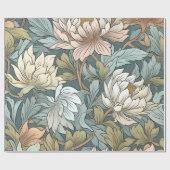 インクアート芸術的ヴィンテージフローラガーデンティール(緑がかった色) ラッピングペーパー (フラット)