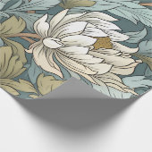 インクアート芸術的ヴィンテージフローラガーデンティール(緑がかった色) ラッピングペーパー (角)