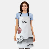 インクア日本のート横向日本のき印刷 エプロン (着用した状態)