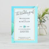 インクイアクアファブ抽象芸術バジェット結婚ズ 招待状 (スタンド正面)