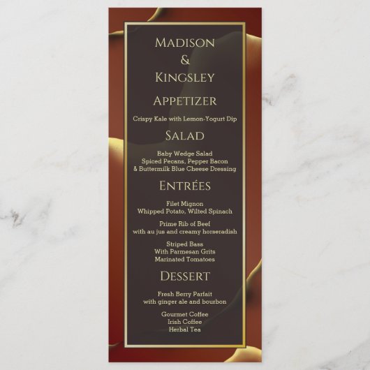 インクイアーストーネレッド抽象芸術アメージングファブ結婚ズ メニュー (正面)