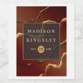 インクイアーストーネレッド抽象芸術アメージングファブ結婚ズ ワインラベル (シングルラベル)