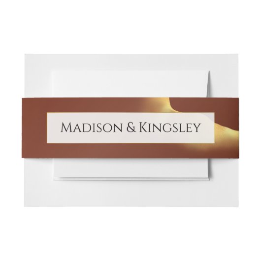 インクイアーストーネレッド抽象芸術アメージングファブ結婚ズ 招待状ベリーバンド (正面例)