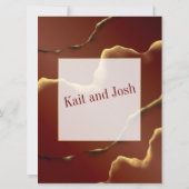 インクイアーストーネレッド抽象芸術アメージングファブ結婚ズ 招待状 (裏面)