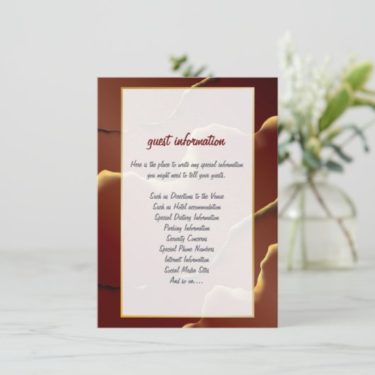 インクイアーストーネレッド抽象芸術アメージングファブ結婚ズ 招待状 (スタンド正面)