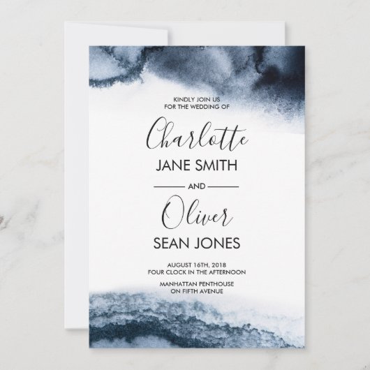 インクイウォーターカラー結婚式招待状 招待状 (正面)