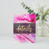 インクイスプラッシュピンクマーブルとゴールドフォイル詳細 エンクロージャーカード (スタンド正面)