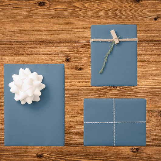 インクイブルー無地のカラー ラッピングペーパーシート