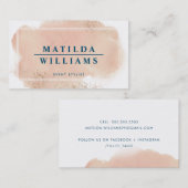 インクイモダンンスタイリッシュ色彩の鮮やか赤面ピンク水色 名刺 (正面/裏面)