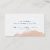 インクイモダンンスタイリッシュ色彩の鮮やか赤面ピンク水色 名刺 (裏面)