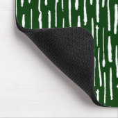 インクイライン – 濃い緑の上の白 マウスパッド (コーナー)