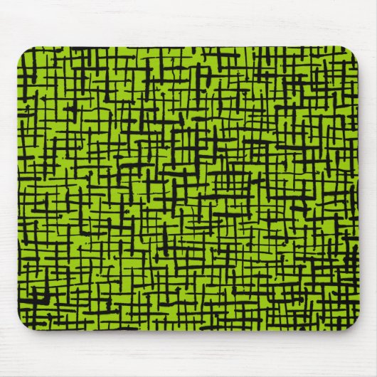 インクイライン – 火星の緑の上の黒 マウスパッド (正面)