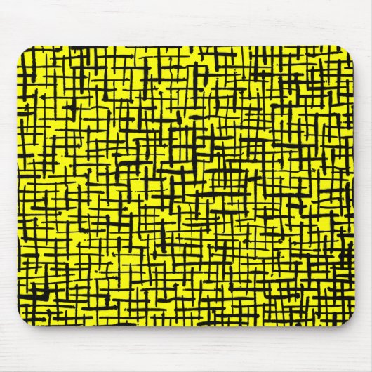 インクイライン – 黄色の上に黒 マウスパッド (正面)