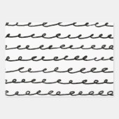 インクイループブラッシュストロークシンプルのミニマル白黒 ラッピングペーパーシート (正面3)