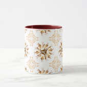 インクイーフローラコーヒーマグ |オレンジ色の茶色と白 マグカップ (中央)