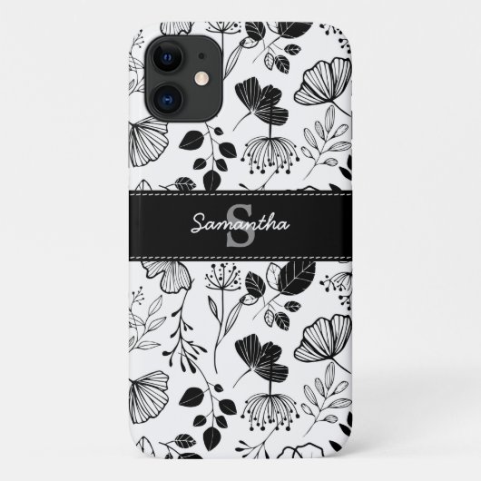 インクイーブラック花模様カスタム Case-Mate iPhoneケース (裏面)