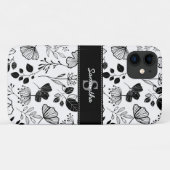 インクイーブラック花模様カスタム Case-Mate iPhoneケース (裏面(横))