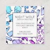 インクイー水カラー水晶の魔法のパターン スクエア名刺 (裏面)