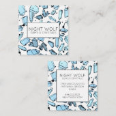 インクイー水カラー水晶の魔法のパターン スクエア名刺 (正面/裏面)