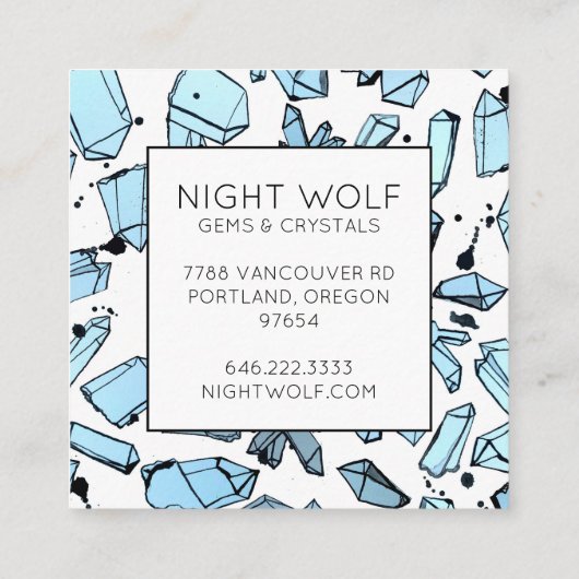 インクイー水カラー水晶の魔法のパターン スクエア名刺 (裏面)