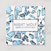 インクイー水カラー水晶の魔法のパターン スクエア名刺 (正面)