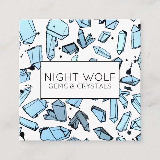 インクイー水カラー水晶の魔法のパターン スクエア名刺 (正面)