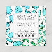 インクイー水彩水晶の魔法のカスタム スクエア名刺 (裏面)