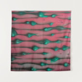 インクイー表現 – 抽象芸術ピンクアートプリント タペストリー (正面(横))