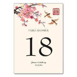 インクイ中国のク絵を描の花と鳥結婚類 テーブルナンバー