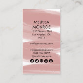 インクイ絵を描ストライプブラシストローク水色ソーシャル ロイヤリティカード (裏面)