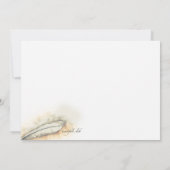 インクウェルと羽のクイル文房具 サンキューカード (裏面)