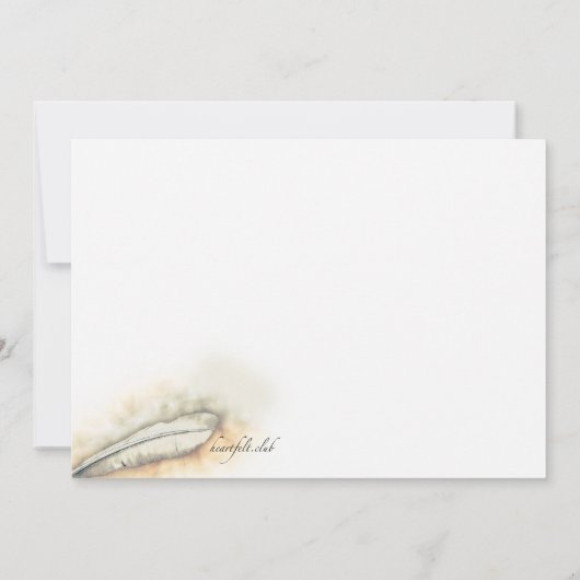 インクウェルと羽のクイル文房具 サンキューカード (裏面)