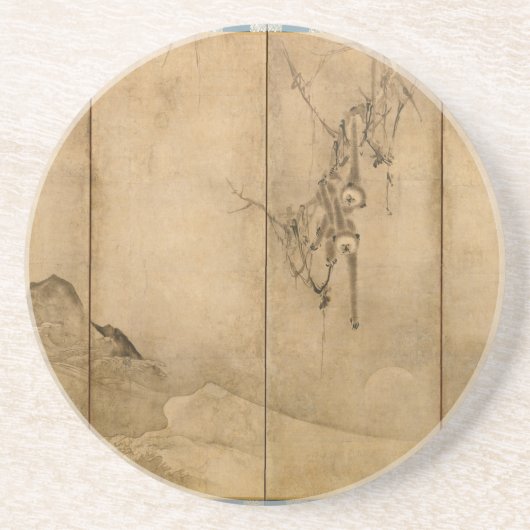 インクオン日本の紙ギボンズ霊長類&ランドスケープ コースター (正面)